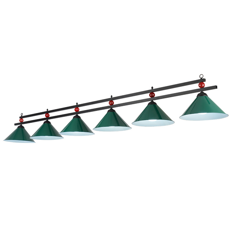 Industrial Conical Island Lamp Metal Pendant Ceiling Light with Decorative Billiards 6 Green Clearhalo 'Ceiling Lights' 'Island Lights' Lighting' 2466672