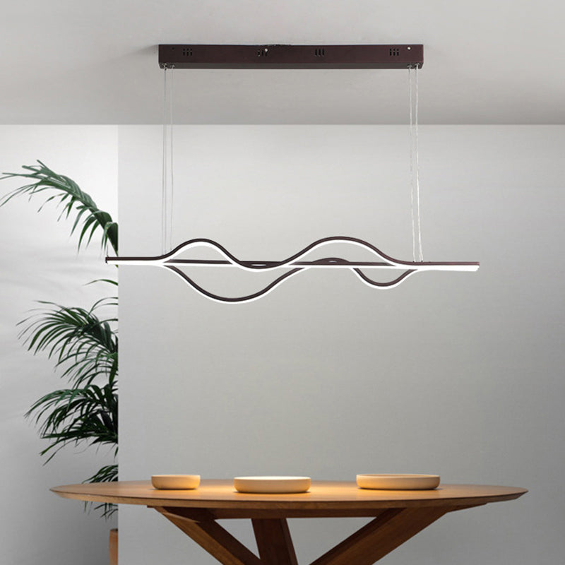 Flow Shape Ceiling Hang Light Artistic Metal Dining Room LED Pendant Lighting Fixture Clearhalo 'Ceiling Lights' 'Island Lights' Lighting' 2466707