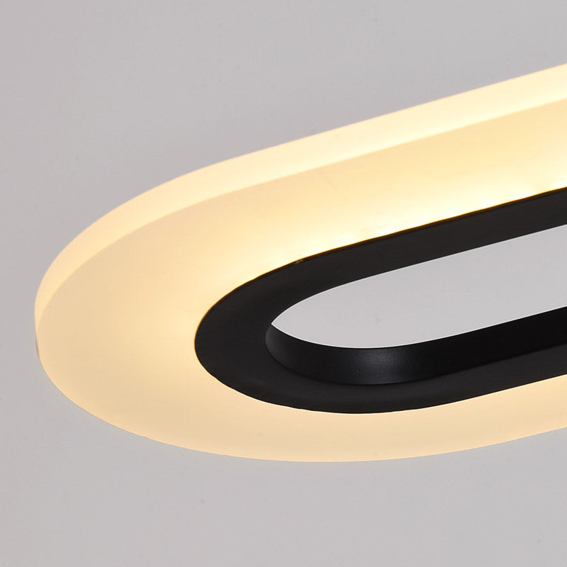 Acrylic Oblong LED Suspension Light Fixture Minimalist Style Hanging Lamp over Island Clearhalo 'Ceiling Lights' 'Island Lights' Lighting' 2466781