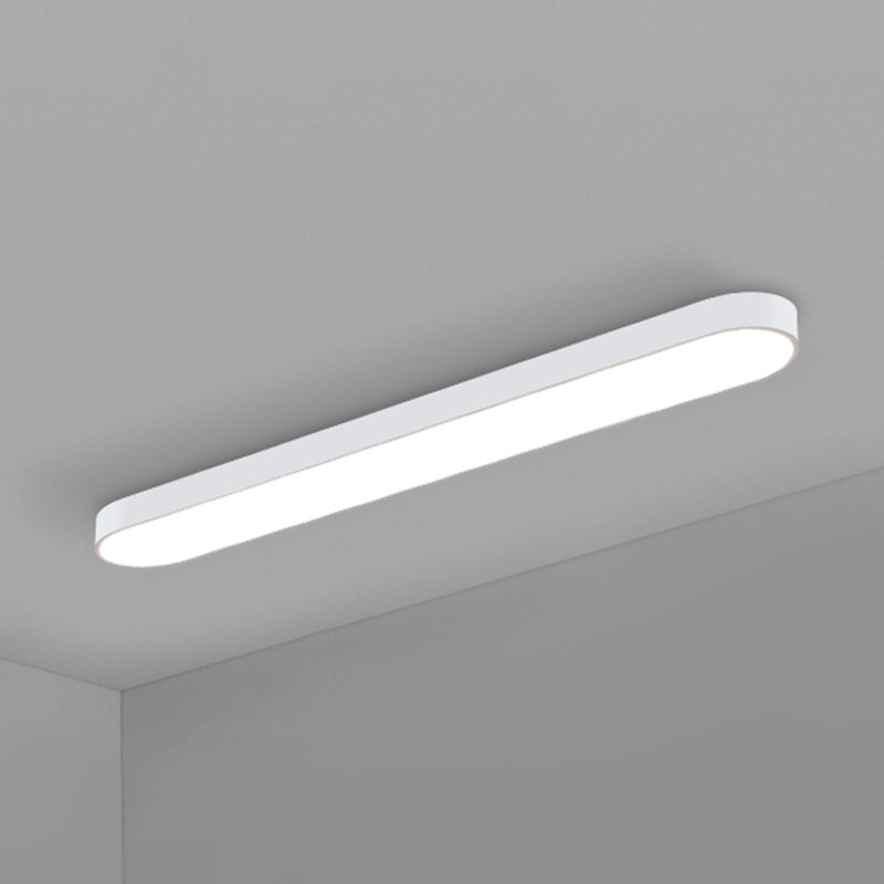 Elliptical Meeting Room Ceiling Flush Light Aluminum Minimalistic LED Flush Mount Lamp White 48" Clearhalo 'Ceiling Lights' 'Close To Ceiling Lights' 'Close to ceiling' 'Flush mount' Lighting' 2466856