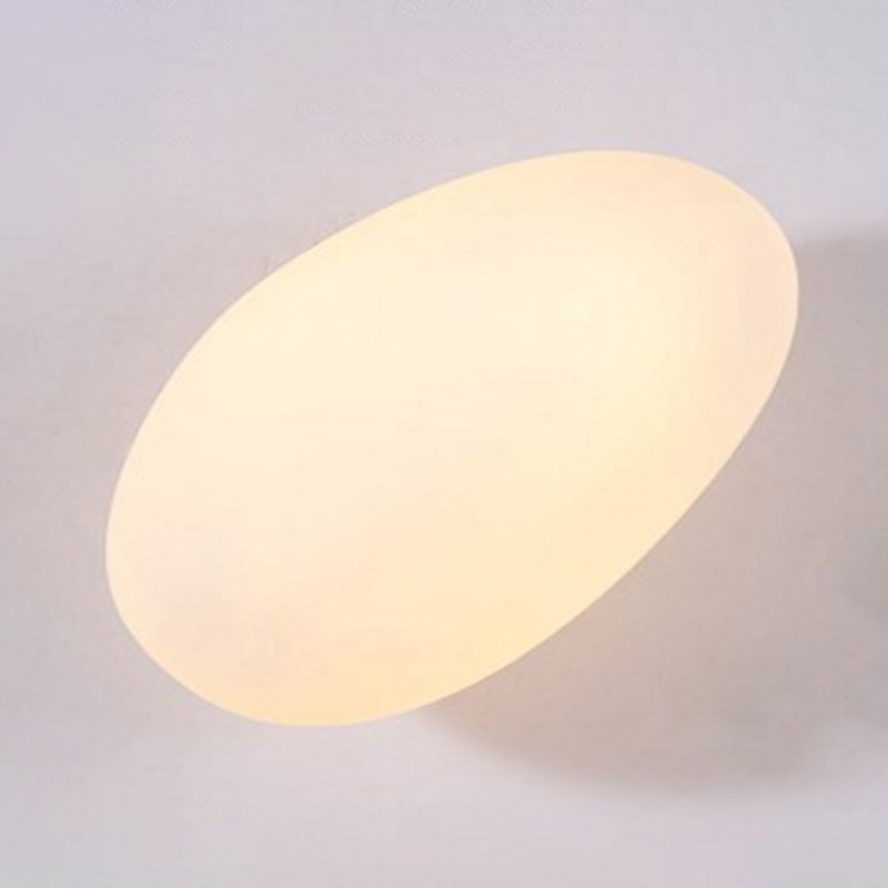 Frosted Glass Cobblestone Wall Sconce Art Deco 1-Light Wall Mount Light for Living Room White Oval Clearhalo 'Cast Iron' 'Glass' 'Industrial' 'Modern wall lights' 'Modern' 'Tiffany' 'Traditional wall lights' 'Wall Lamps & Sconces' 'Wall Lights' Lighting' 2467039