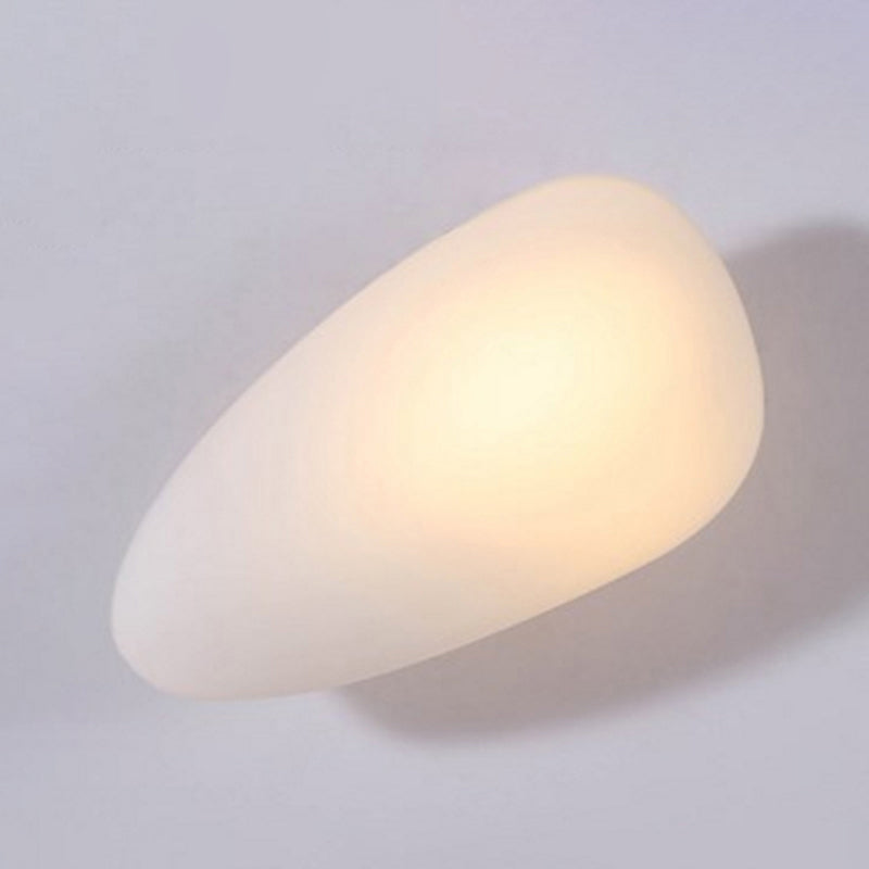 Frosted Glass Cobblestone Wall Sconce Art Deco 1-Light Wall Mount Light for Living Room White Long Cone Clearhalo 'Cast Iron' 'Glass' 'Industrial' 'Modern wall lights' 'Modern' 'Tiffany' 'Traditional wall lights' 'Wall Lamps & Sconces' 'Wall Lights' Lighting' 2467043