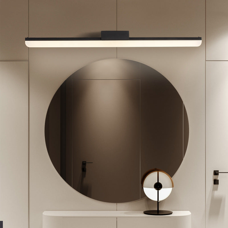 Simple Linear LED Vanity Lighting Metal Bathroom Sconce Light Fixture with Acrylic Diffuser Black Clearhalo 'Modern wall lights' 'Modern' 'Vanity Lights' 'Wall Lights' Lighting' 2467156