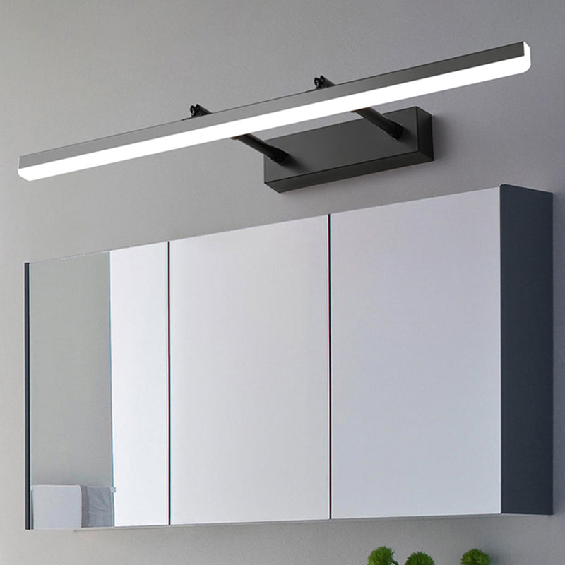Minimalist Linear Sconce Light Fixture Metal Bathroom LED Vanity Lamp with Extendable Arm Black Clearhalo 'Modern wall lights' 'Modern' 'Vanity Lights' 'Wall Lights' Lighting' 2467165