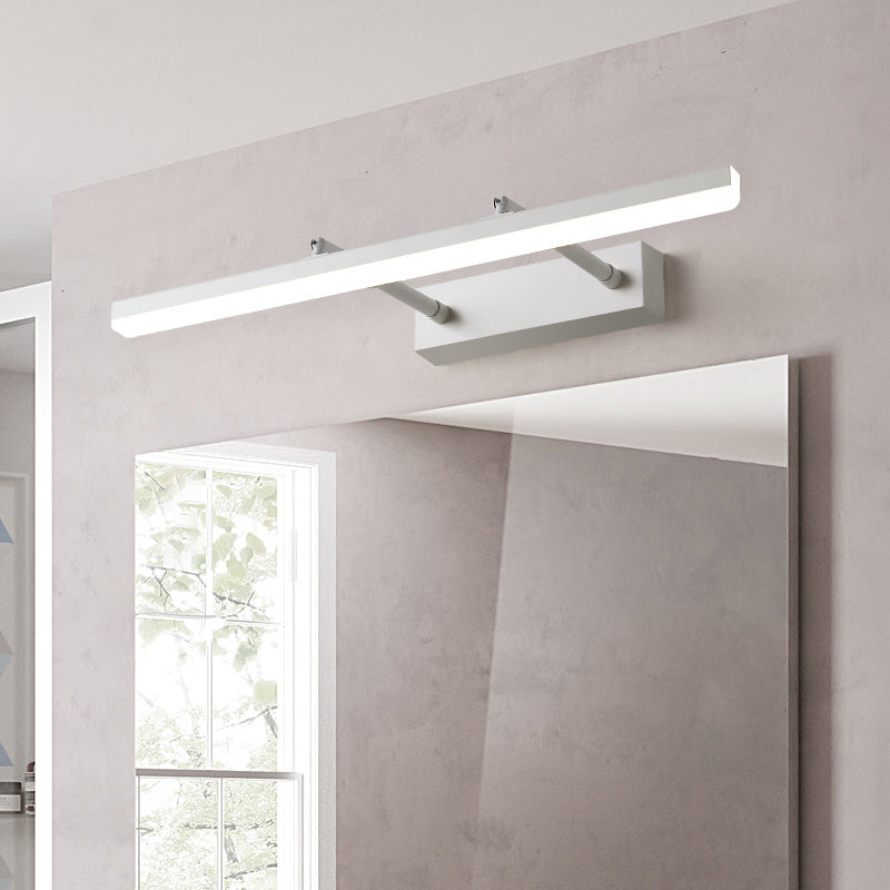 Minimalist Linear Sconce Light Fixture Metal Bathroom LED Vanity Lamp with Extendable Arm White Clearhalo 'Modern wall lights' 'Modern' 'Vanity Lights' 'Wall Lights' Lighting' 2467166