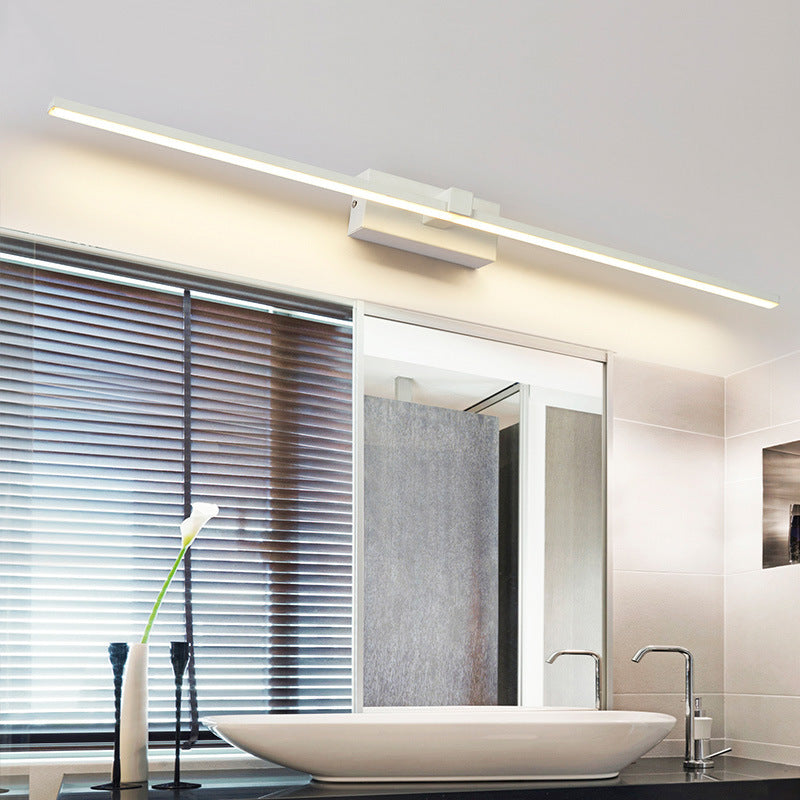 Minimalist Slim Rod Wall Mount Light Metal Bathroom LED Vanity Wall Light Fixture Clearhalo 'Cast Iron' 'Glass' 'Industrial' 'Modern wall lights' 'Modern' 'Tiffany' 'Traditional wall lights' 'Vanity Lights' 'Wall Lights' Lighting' 2467199