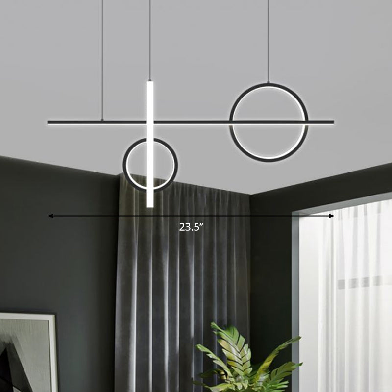 Crossed Island Pendant Light Novelty Minimalist Acrylic Black LED Suspension Light Clearhalo 'Ceiling Lights' 'Island Lights' Lighting' 2467267