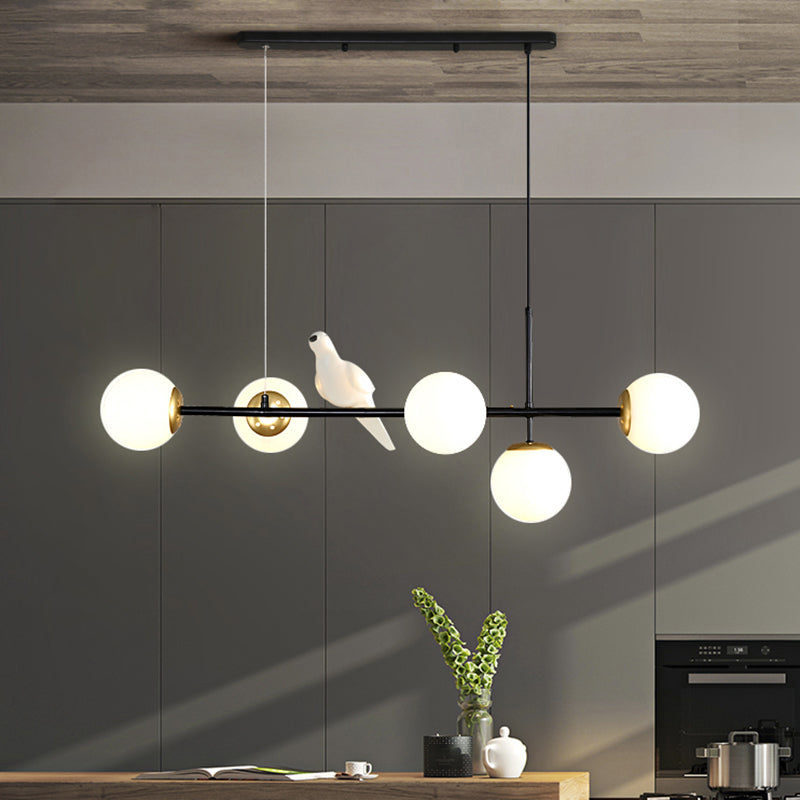 Modo Island Light Postmodern Glass 5-Light Suspended Lighting Fixture for Restaurant Clearhalo 'Ceiling Lights' 'Island Lights' Lighting' 2467402