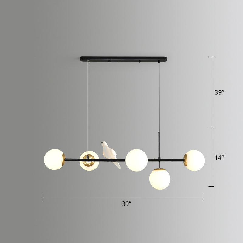 Modo Island Light Postmodern Glass 5-Light Suspended Lighting Fixture for Restaurant Clearhalo 'Ceiling Lights' 'Island Lights' Lighting' 2467419