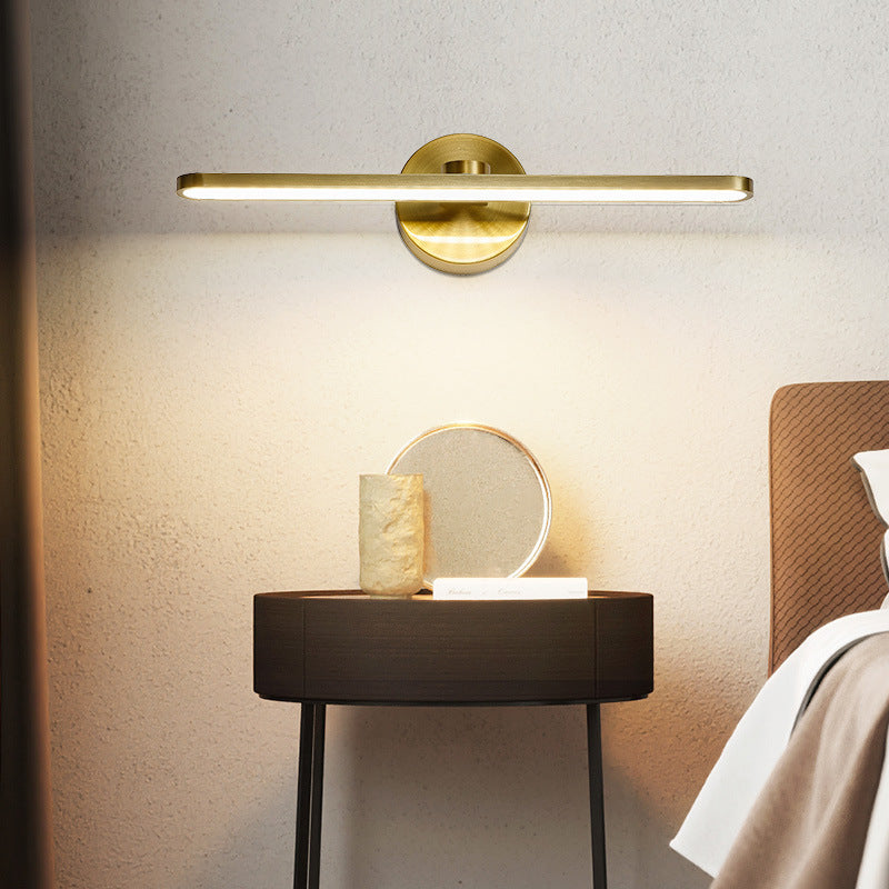 Elliptical Metal LED Sconce Light Simple Style Vanity Wall Light Fixture for Bath Clearhalo 'Cast Iron' 'Glass' 'Industrial' 'Modern wall lights' 'Modern' 'Tiffany' 'Traditional wall lights' 'Vanity Lights' 'Wall Lights' Lighting' 2467565