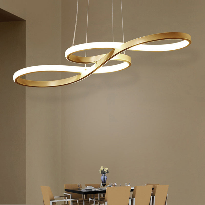 Metal Musical Note Island Light Minimalist LED Hanging Light Fixture for Dining Room Clearhalo 'Ceiling Lights' 'Island Lights' Lighting' 2467586