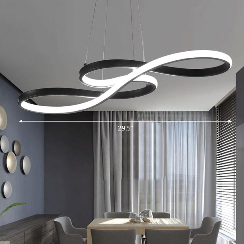 Musical Notation Restaurant Hanging Lamp Metallic Minimalistic LED Island Light Fixture Clearhalo 'Ceiling Lights' 'Island Lights' Lighting' 2467606