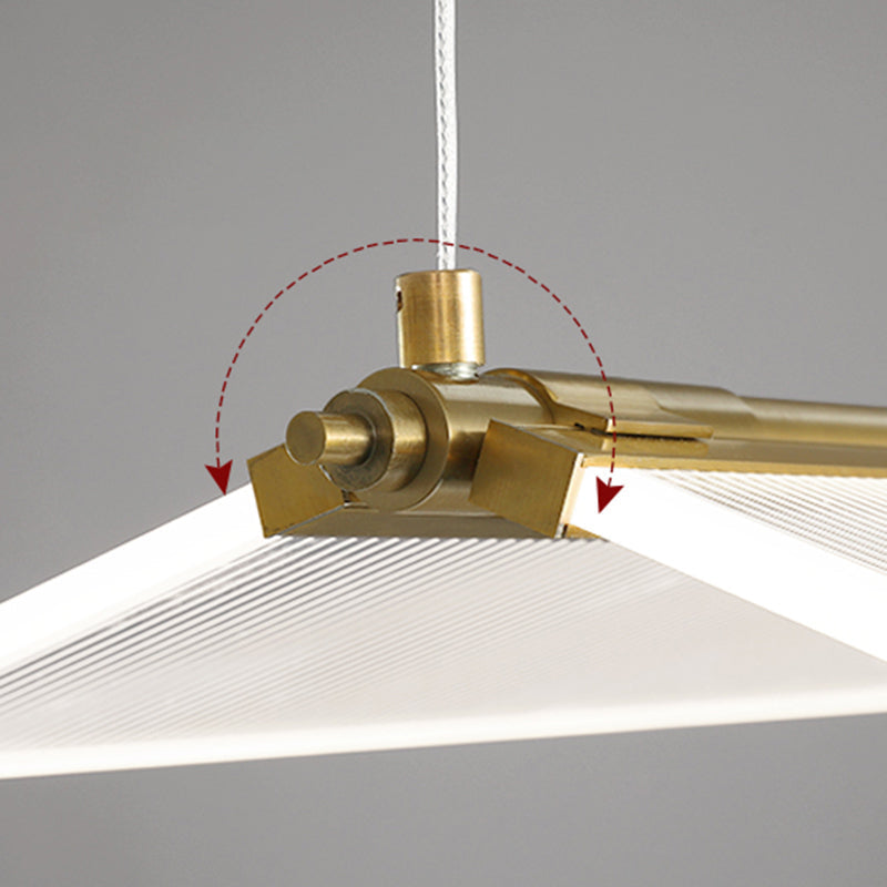 Folding Island Light Minimalistic Acrylic Dining Room Suspension Pendant Light in Gold Clearhalo 'Ceiling Lights' 'Island Lights' Lighting' 2467625