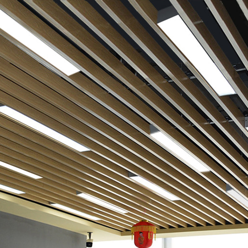 Rectangular Flush Mount Recessed Lighting Modern Aluminum Office Ceiling Light in Black Clearhalo 'Ceiling Lights' 'Close To Ceiling Lights' 'Close to ceiling' 'Flush mount' Lighting' 2467846