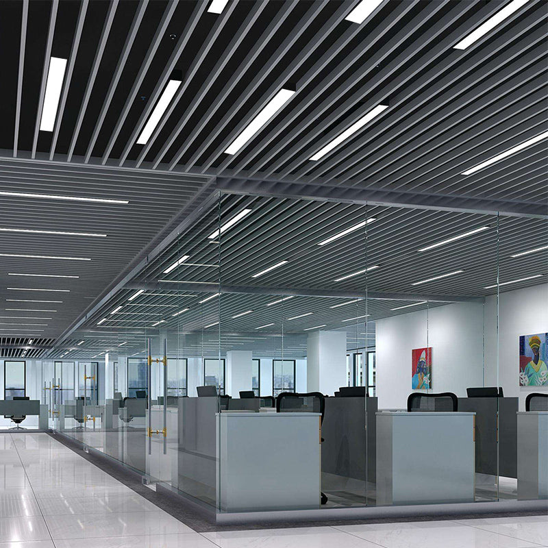 Rectangular Flush Mount Recessed Lighting Modern Aluminum Office Ceiling Light in Black Clearhalo 'Ceiling Lights' 'Close To Ceiling Lights' 'Close to ceiling' 'Flush mount' Lighting' 2467851