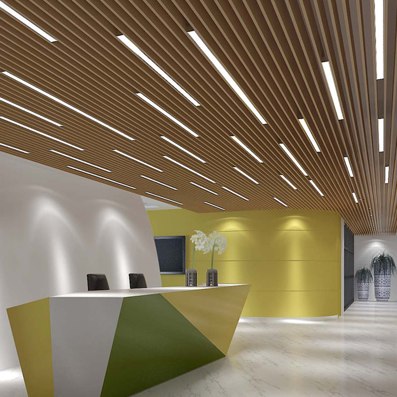 Rectangular Flush Mount Recessed Lighting Modern Aluminum Office Ceiling Light in Black Clearhalo 'Ceiling Lights' 'Close To Ceiling Lights' 'Close to ceiling' 'Flush mount' Lighting' 2467853