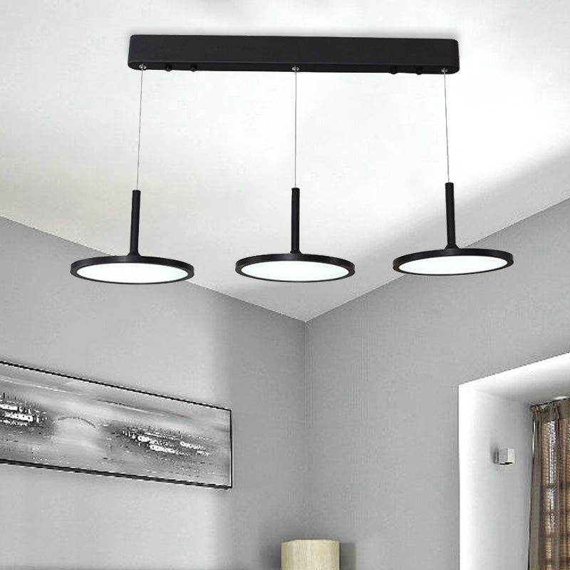 Circular Metal Hanging Light Kit Simplicity LED Black/Brown Pendant Light Fixture in Warm/White/Natural Light Clearhalo 'Ceiling Lights' 'Modern Pendants' 'Modern' 'Pendant Lights' 'Pendants' Lighting' 246788