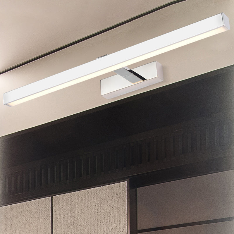 White Rod Shaped Wall Lamp Minimalist Acrylic LED Wall Mounted Vanity Light for Bathroom White Clearhalo 'Cast Iron' 'Glass' 'Industrial' 'Modern wall lights' 'Modern' 'Tiffany' 'Traditional wall lights' 'Vanity Lights' 'Wall Lights' Lighting' 2468140