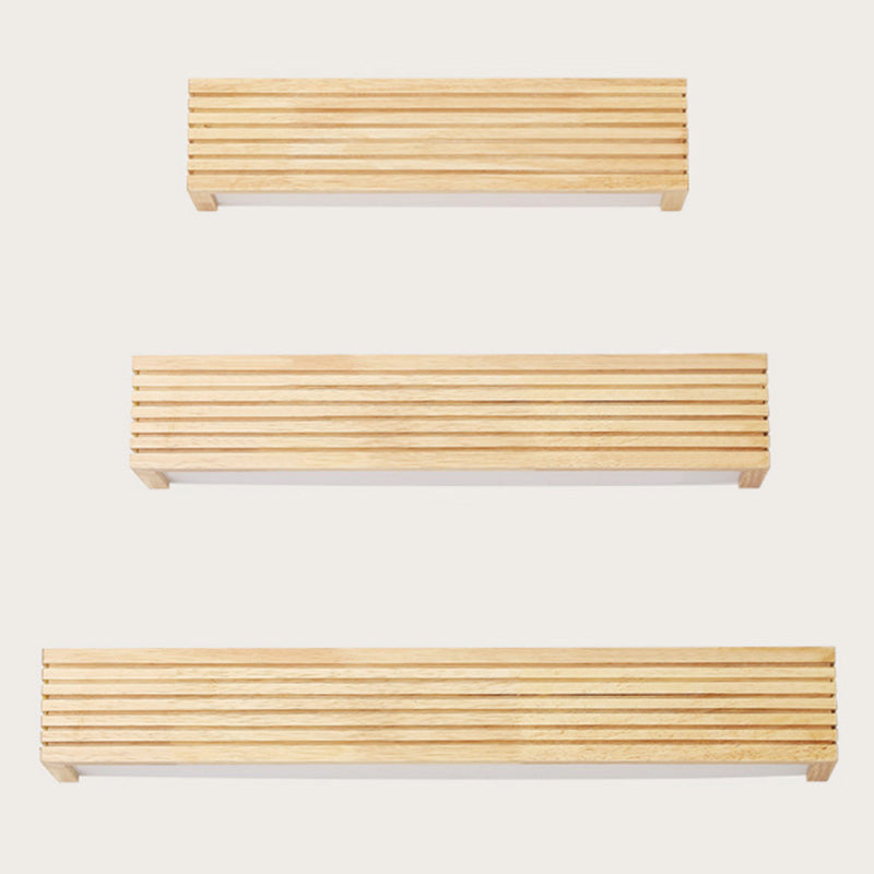Laminated Wood Rectangle Wall Light Minimalist Beige LED Sconce Fixture above Bed Clearhalo 'Modern wall lights' 'Modern' 'Wall Lamps & Sconces' 'Wall Lights' Lighting' 2468286