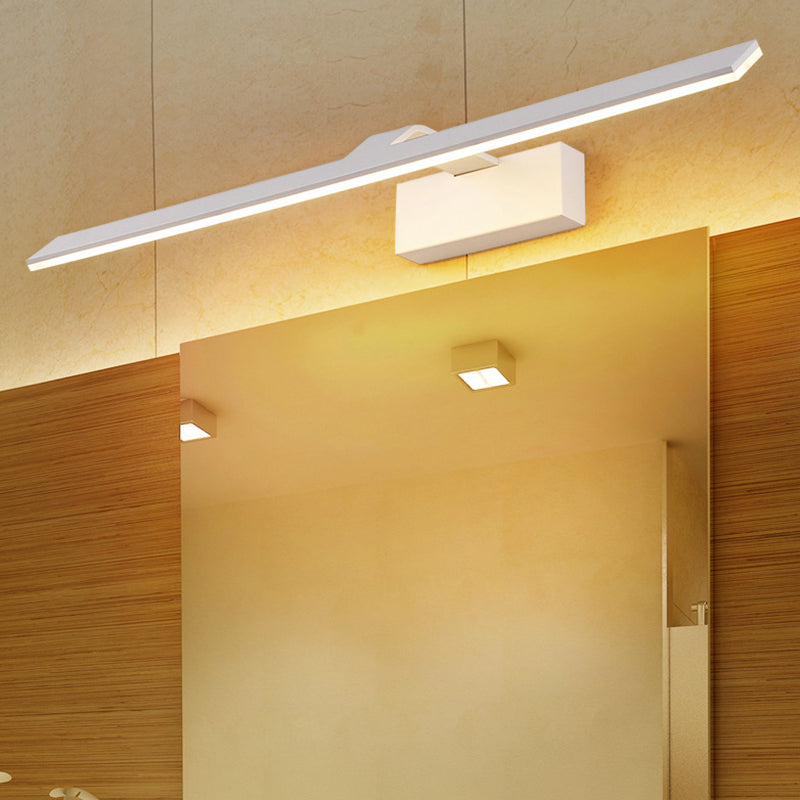 Bar Shaped Bath LED Mirror Light Acrylic Minimalistic Vanity Wall Lighting Fixture White Clearhalo 'Modern wall lights' 'Modern' 'Vanity Lights' 'Wall Lights' Lighting' 2468309