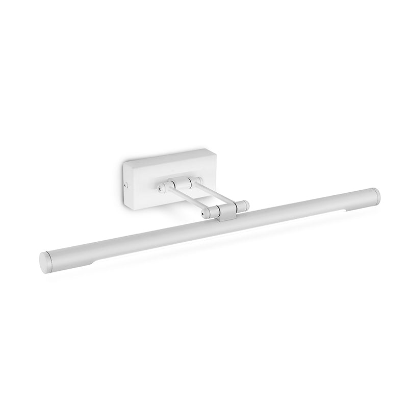 Rotatable Tubular Vanity Wall Sconce Antique Style Metal LED Wall Mount Lighting White 19.5" Clearhalo 'Vanity Lights' 'Wall Lights' Lighting' 2468410