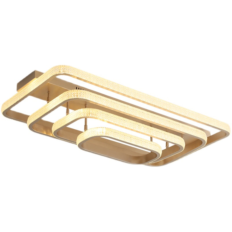 Champagne Loop Shaped Flush Mount Light Modern Metal Semi Flush Mounted Ceiling LED Light Clearhalo 'Ceiling Lights' 'Close To Ceiling Lights' 'Close to ceiling' Lighting' 2468572