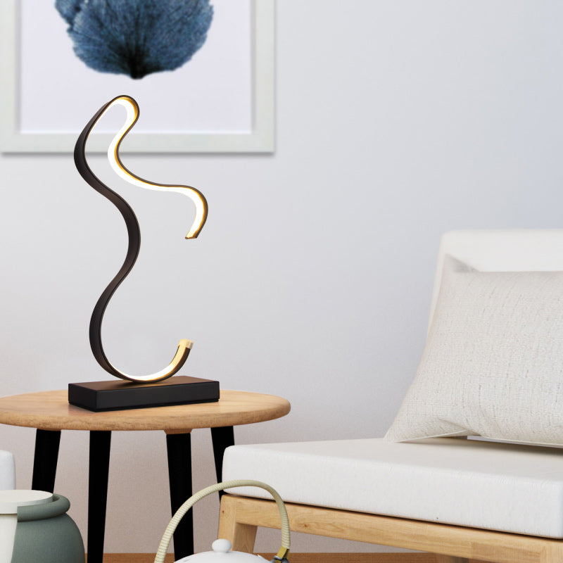 Aluminum Line Art Night Lighting Minimalism LED Accent Table Light for Living Room Clearhalo 'Lamps' 'Table Lamps' Lighting' 2478307