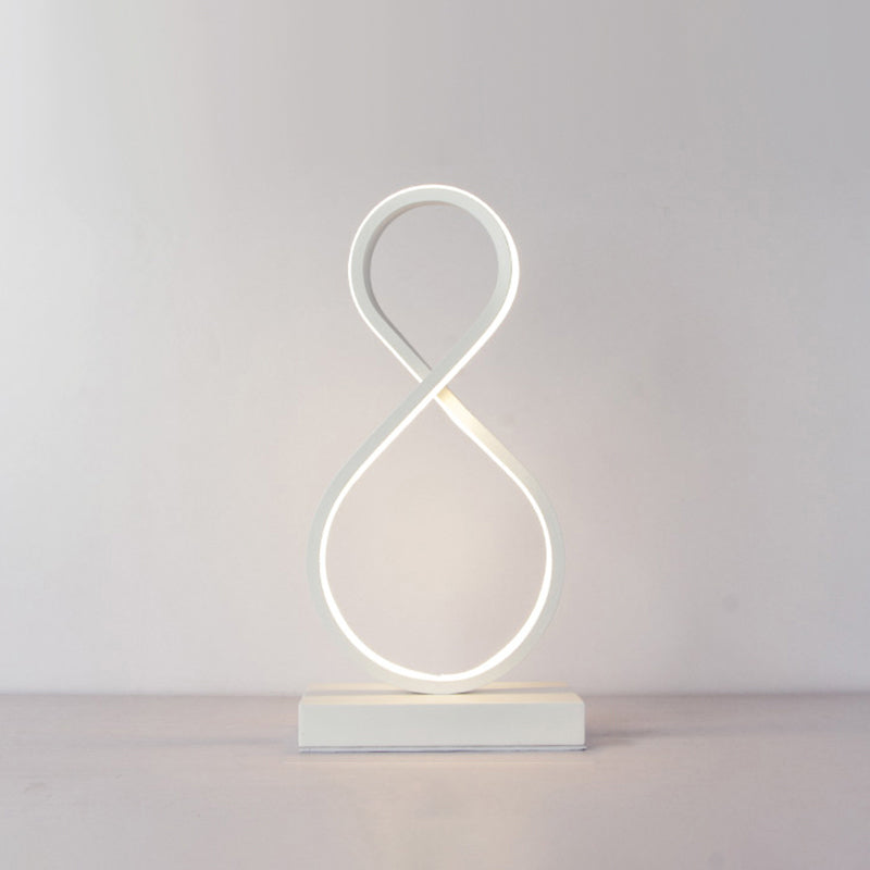 Aluminum Line Art Night Lighting Minimalism LED Accent Table Light for Living Room White Design 8 Clearhalo 'Lamps' 'Table Lamps' Lighting' 2478312
