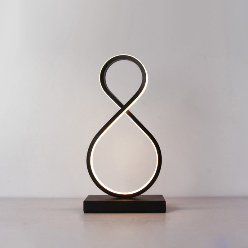 Aluminum Line Art Night Lighting Minimalism LED Accent Table Light for Living Room Black Design 8 Clearhalo 'Lamps' 'Table Lamps' Lighting' 2478314