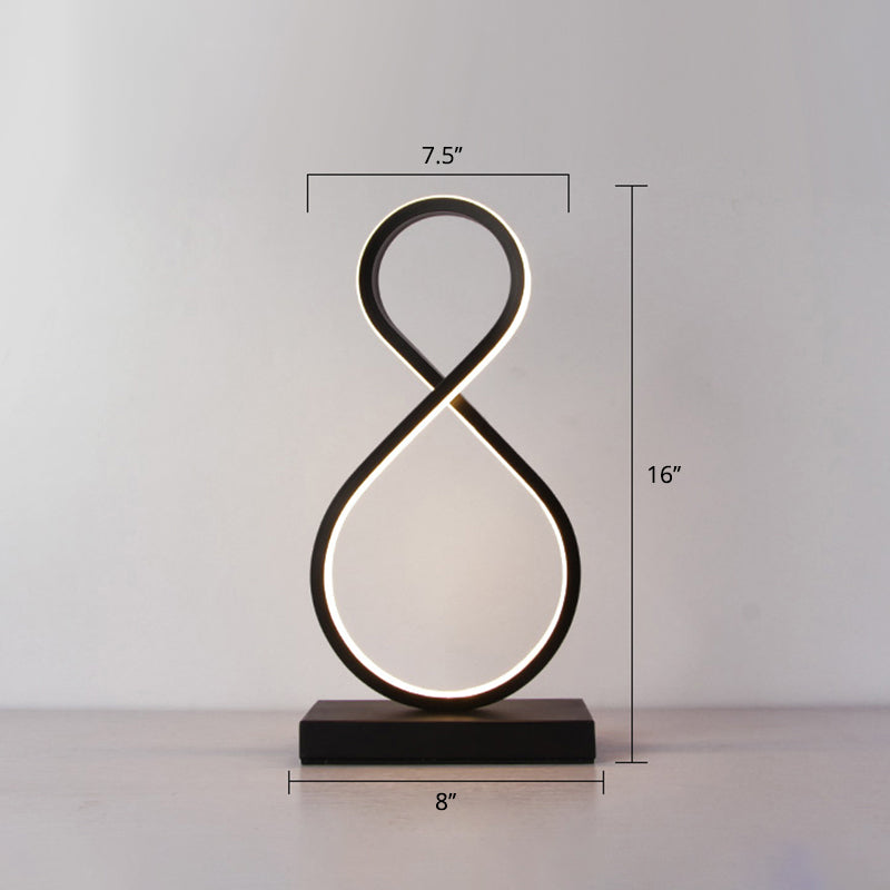 Aluminum Line Art Night Lighting Minimalism LED Accent Table Light for Living Room Clearhalo 'Lamps' 'Table Lamps' Lighting' 2478327