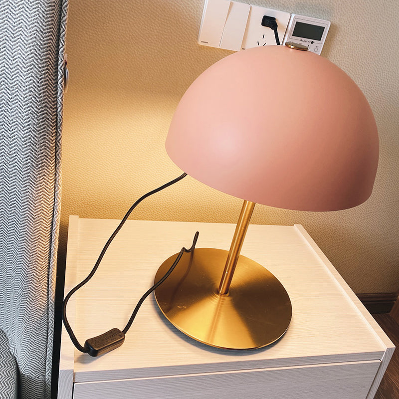 Dome Night Table Light Postmodern Metal 1-Light Bedroom Night Lamp with on-off Switch Clearhalo 'Lamps' 'Table Lamps' Lighting' 2478476