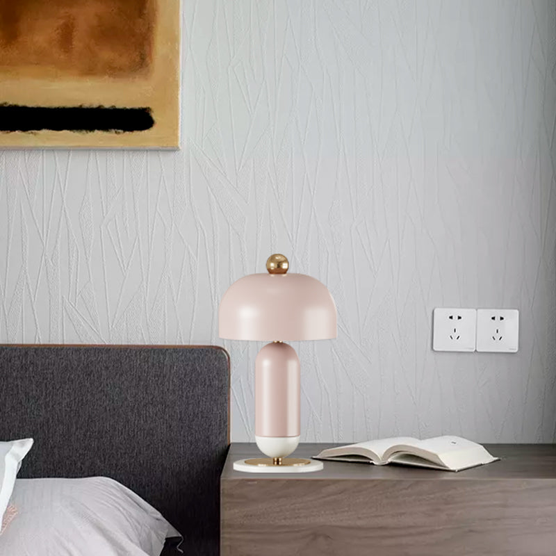 Mushroom Shaped Table Lamp Macaron Style Metal 2 Lights Girls Bedroom Night Light Clearhalo 'Lamps' 'Table Lamps' Lighting' 2478482