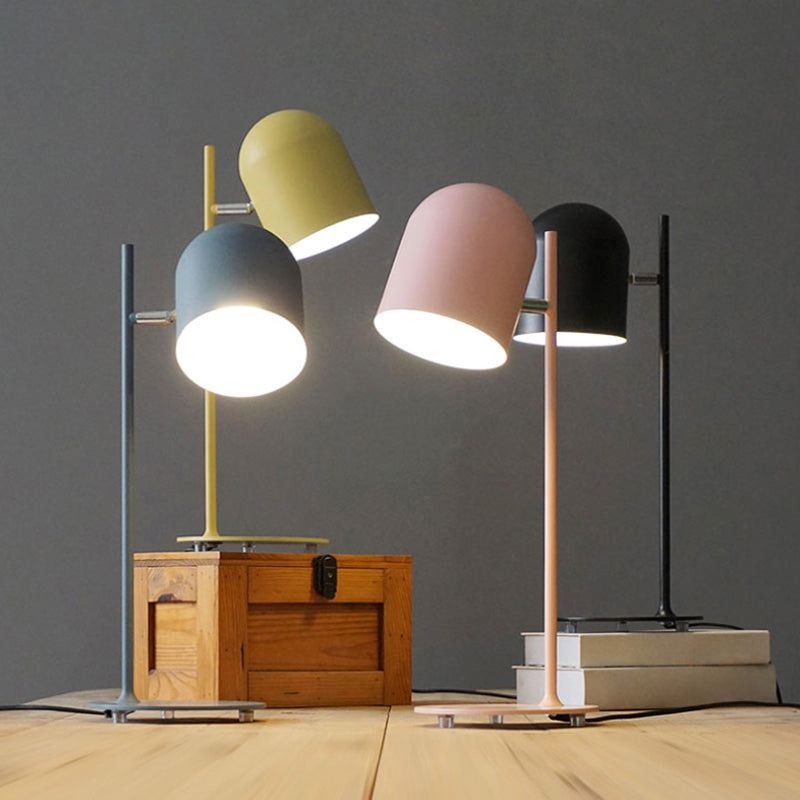 Novelty Macaron Bell Shade Nightstand Light Metal 1 Bulb Kids Bedroom Table Lamp Clearhalo 'Lamps' 'Table Lamps' Lighting' 2478519