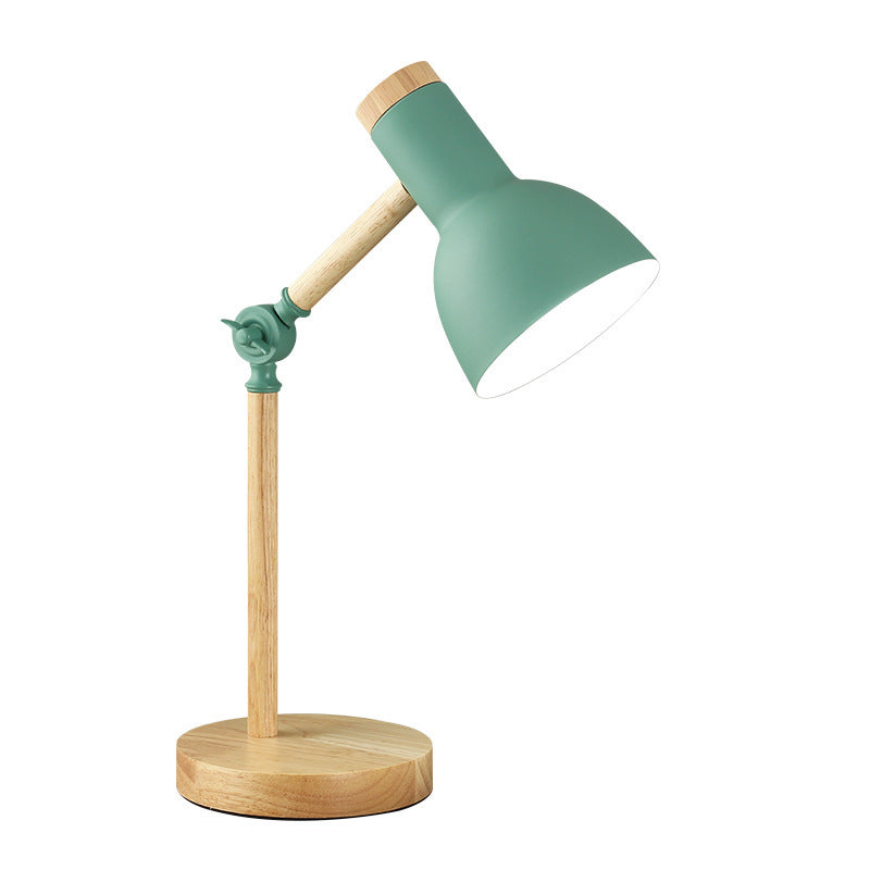 Torchlight Shade Study Light Macaron Metal 1 Head Bedroom Night Table Lamp with Adjustable Joint Clearhalo 'Lamps' 'Table Lamps' Lighting' 2478555