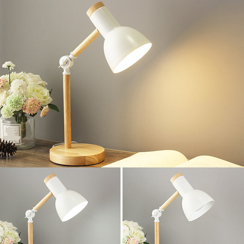 Torchlight Shade Study Light Macaron Metal 1 Head Bedroom Night Table Lamp with Adjustable Joint Clearhalo 'Lamps' 'Table Lamps' Lighting' 2478559