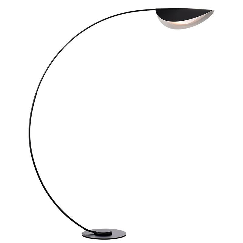 Macaron Arc Floor Light Metallic 1-Light Living Room Stand Up Lamp with Bend Shade Clearhalo 'Floor Lamps' 'Lamps' Lighting' 2478642