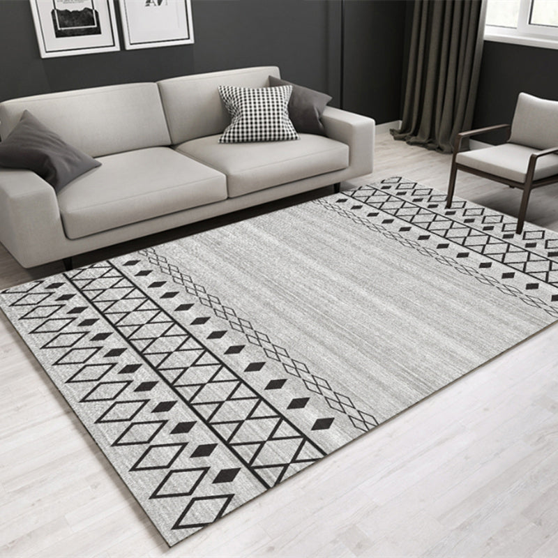 Southwestern Geometric Print Rug Multicolor Cotton Blend Area Carpet Non-Slip Easy Care Indoor Rug for Parlor Smoke Gray Clearhalo 'Area Rug' 'Rugs' 'Southwestern' Rug' 2479897