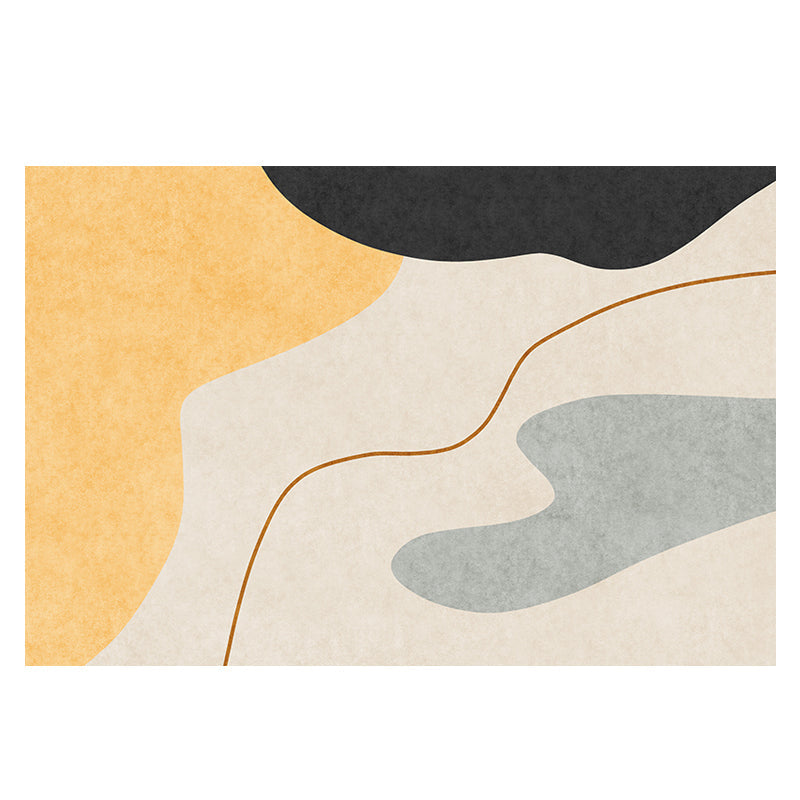Multi Color Novelty Rug Cotton Blend Color Block Indoor Rug Anti-Slip Washable Easy Care Area Carpet for Bedroom Light Yellow Clearhalo 'Area Rug' 'Rug' 2479910