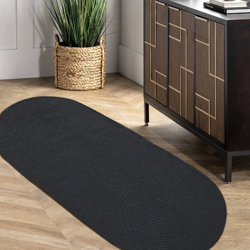 Multi Color Rustic Rug Jute Solid Color Indoor Rug Pet Friendly Easy Care Handmade Area Carpet for Bedroom Black Clearhalo 'Area Rug' 'Rug' 2480093