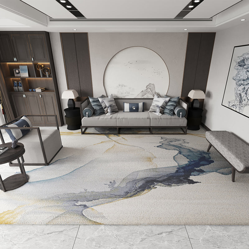 Multi-Color Parlor Rug Modern Patterned Area Carpet Cotton Blend Non-Slip Backing Easy Care Indoor Rug Gray-White Clearhalo 'Area Rug' 'Rug' 2480409