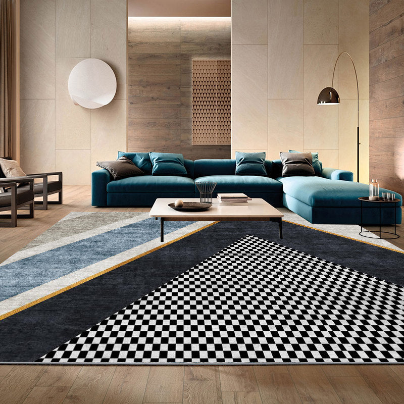 Luxury Geometric Printed Rug Multi Color Cotton Blend Indoor Rug Easy Care Pet Friendly Area Carpet for Living Room Black Clearhalo 'Area Rug' 'Rug' 2480414