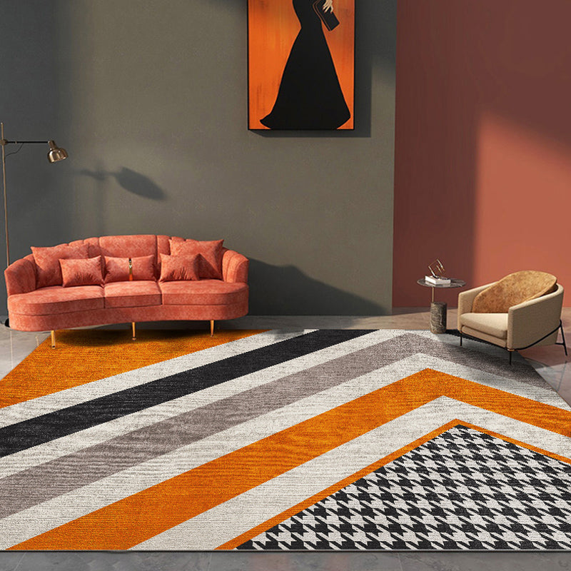 Luxury Geometric Printed Rug Multi Color Cotton Blend Indoor Rug Easy Care Pet Friendly Area Carpet for Living Room Light Orange Clearhalo 'Area Rug' 'Rug' 2480426