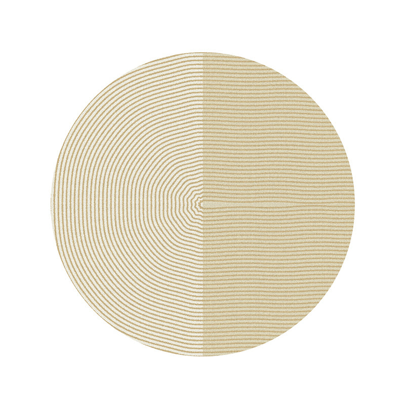 Multi-Color Nordic Rug Cotton Blend Stripe Pattern Area Carpet Non-Slip Pet Friendly Indoor Rug for Room Beige 3'11" x 3'11" Clearhalo 'Area Rug' 'Rug' 2480605