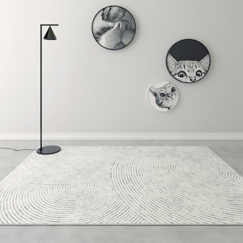 Multi-Color Scandinavian Rug Lamb Wool Stripe Printed Indoor Rug Anti-Slip Backing Easy Care Area Carpet for Room Gray-Green Clearhalo 'Area Rug' 'Rug' 2480617