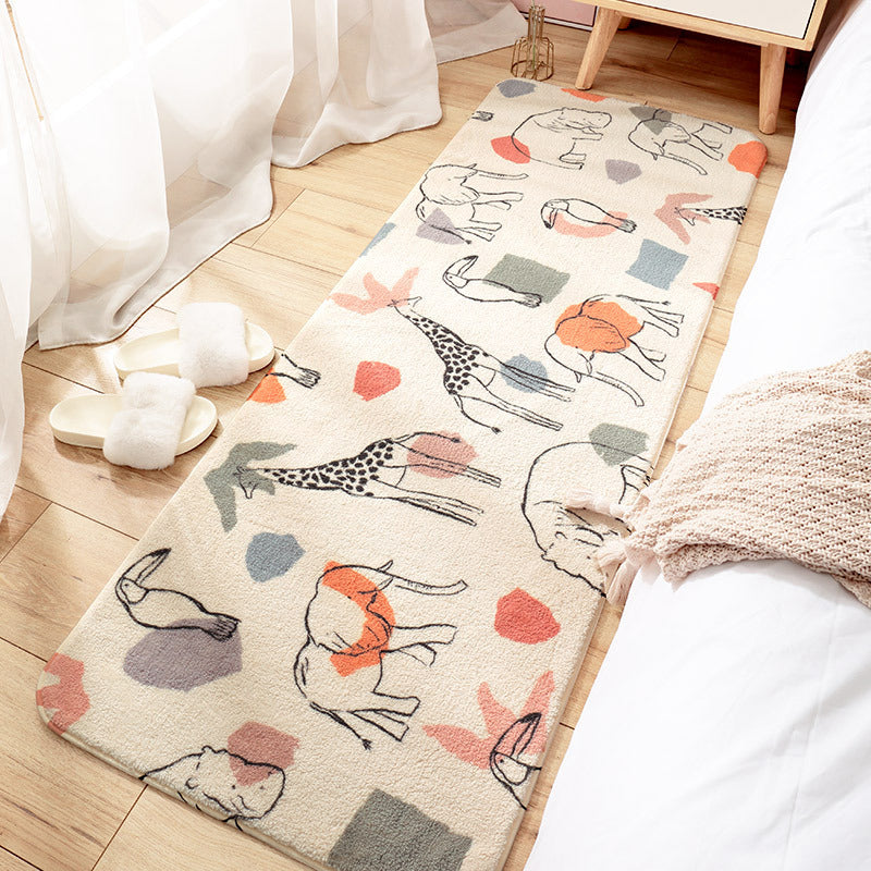 Multi-Color Comfort Rug Lamb Wool Hand Printed Area Carpet Non-Slip Pet Friendly Easy Care Indoor Rug for Bedroom Orange 2' x 5'11" Clearhalo 'Area Rug' 'Rug' 2480706