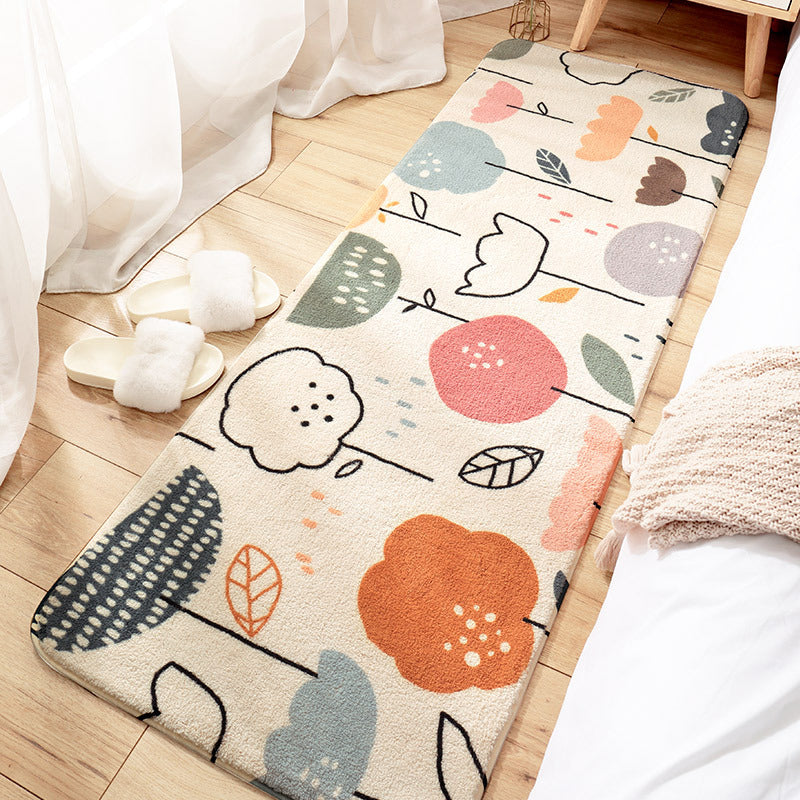 Multi-Color Comfort Rug Lamb Wool Hand Printed Area Carpet Non-Slip Pet Friendly Easy Care Indoor Rug for Bedroom Orange Pink Clearhalo 'Area Rug' 'Rug' 2480712