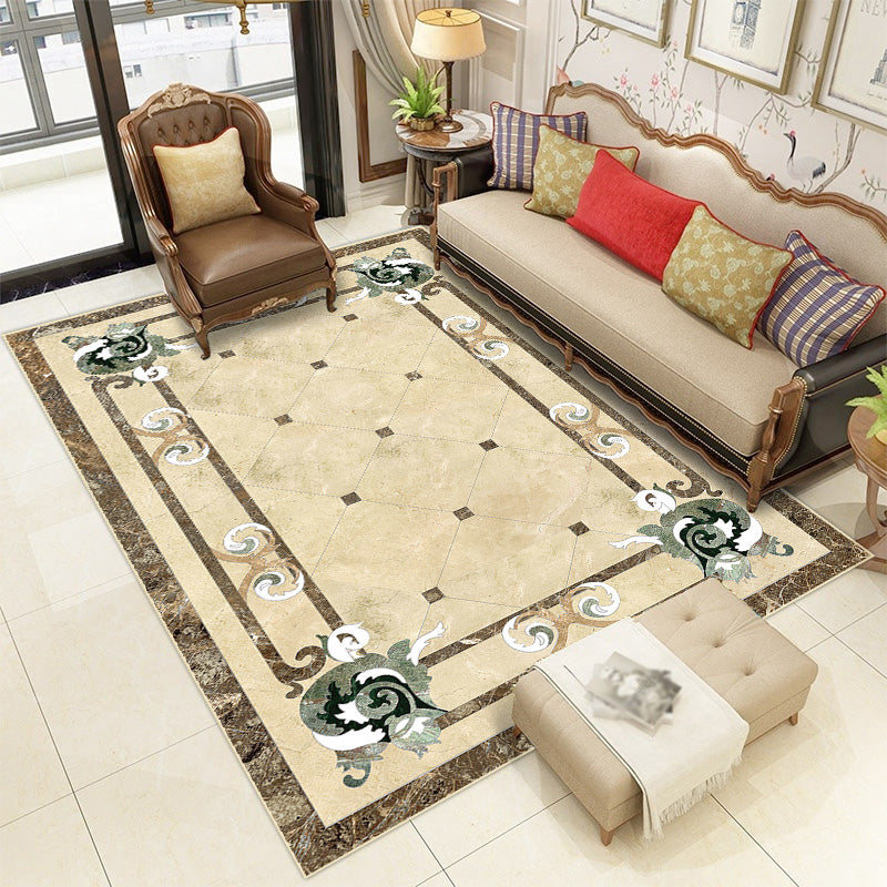 Contemporary Living Room Rug Multicolored Plaid Pattern Indoor Rug Polyster Anti-Slip Backing Stain-Resistant Area Carpet Light Yellow Clearhalo 'Area Rug' 'Modern' 'Rugs' Rug' 2480883