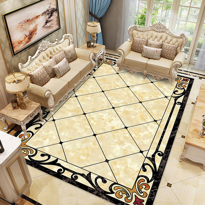 Contemporary Living Room Rug Multicolored Plaid Pattern Indoor Rug Polyster Anti-Slip Backing Stain-Resistant Area Carpet Yellow Clearhalo 'Area Rug' 'Modern' 'Rugs' Rug' 2480888