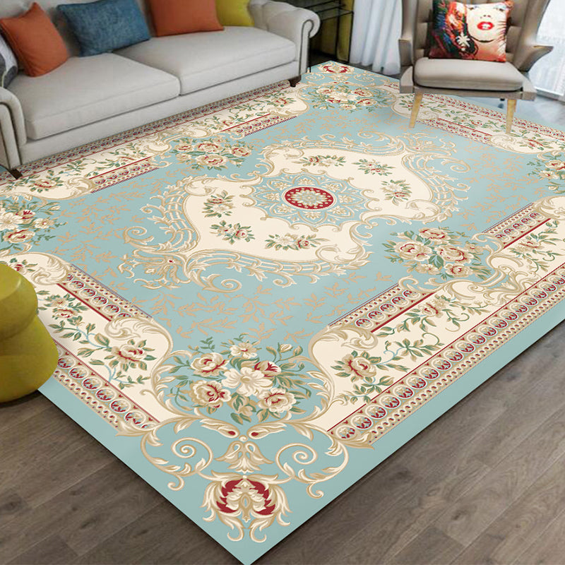 Contemporary Living Room Rug Multicolored Plaid Pattern Indoor Rug Polyster Anti-Slip Backing Stain-Resistant Area Carpet Blue Clearhalo 'Area Rug' 'Modern' 'Rugs' Rug' 2480891