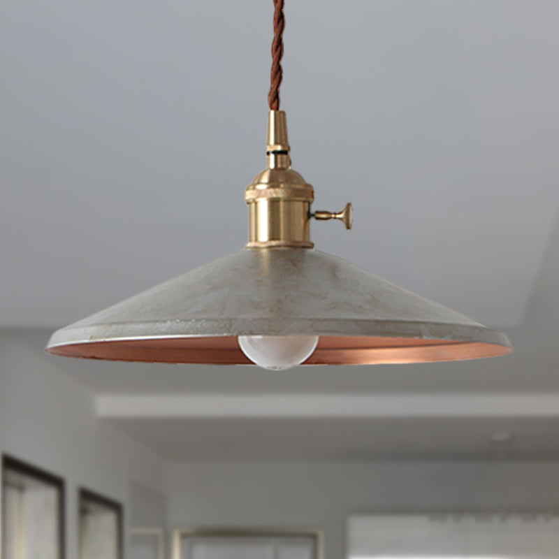 1 Bulb Pendant Light Rustic Style Saucer Shade Metal Hanging Lamp with Adjustable Cord in Silver/Red/Blue Clearhalo 'Ceiling Lights' 'Modern Pendants' 'Modern' 'Pendant Lights' 'Pendants' Lighting' 250309